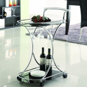 Metal Accent Serving Cart