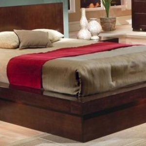 Jessica Cappuccino Queen Size Platform Bed
