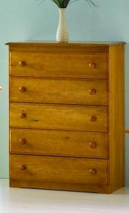 5 Drawer Honey Oak Chest