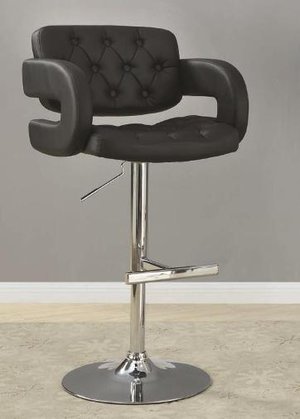 Contemporary Adjustable Height Black Bar Stool