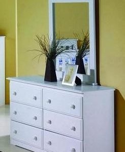White Dresser & Mirror