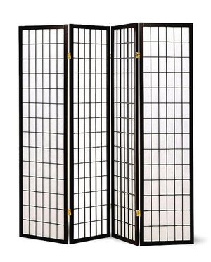 Black 4 Panel Room Divider