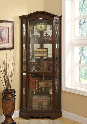 5 Shelf Corner Curio Cabinet