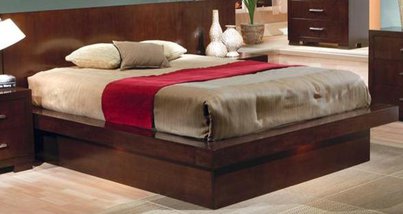 Jessica Cappuccino King Size Platform Bed