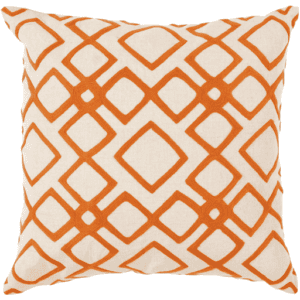 Geo Diamond Burnt Orange 18" x 18" Poly Fiber Pillow Set