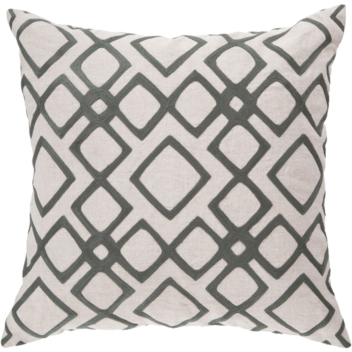 Geo Diamond Charcoal 18" x 18" Down Feathers Pillow Set