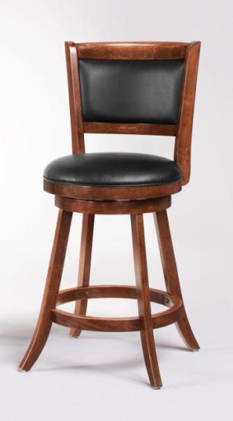 24" Espresso Swivel Bar Stool with Upholstered Seat Set