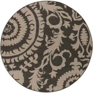 Alfresco Black/Taupe 8'9" Round Rug