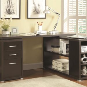 Yvette Cappuccino L-Shape Desk