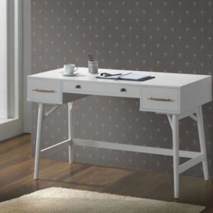 White Mid-Century Desk