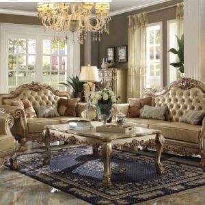 Dresden Gold Patina Sofa and Love Seat