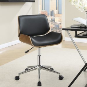 Black Contemporary Leatherette Office Chair
