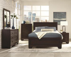Fenbrook Dark Cocoa California King Bed, Dresser, Mirror, & Nightstand