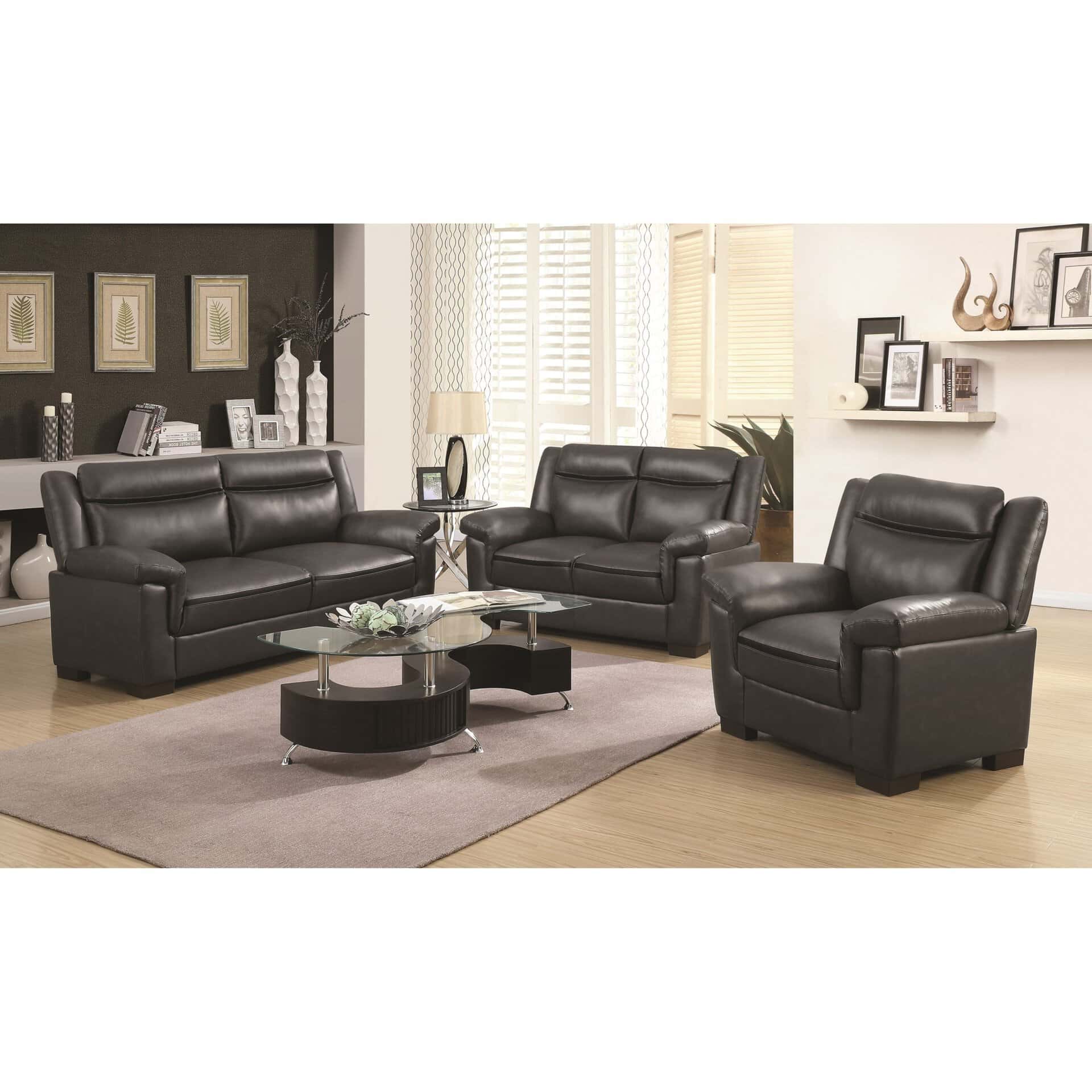 Arabella Grey Contemporary Sofa and Love Seat