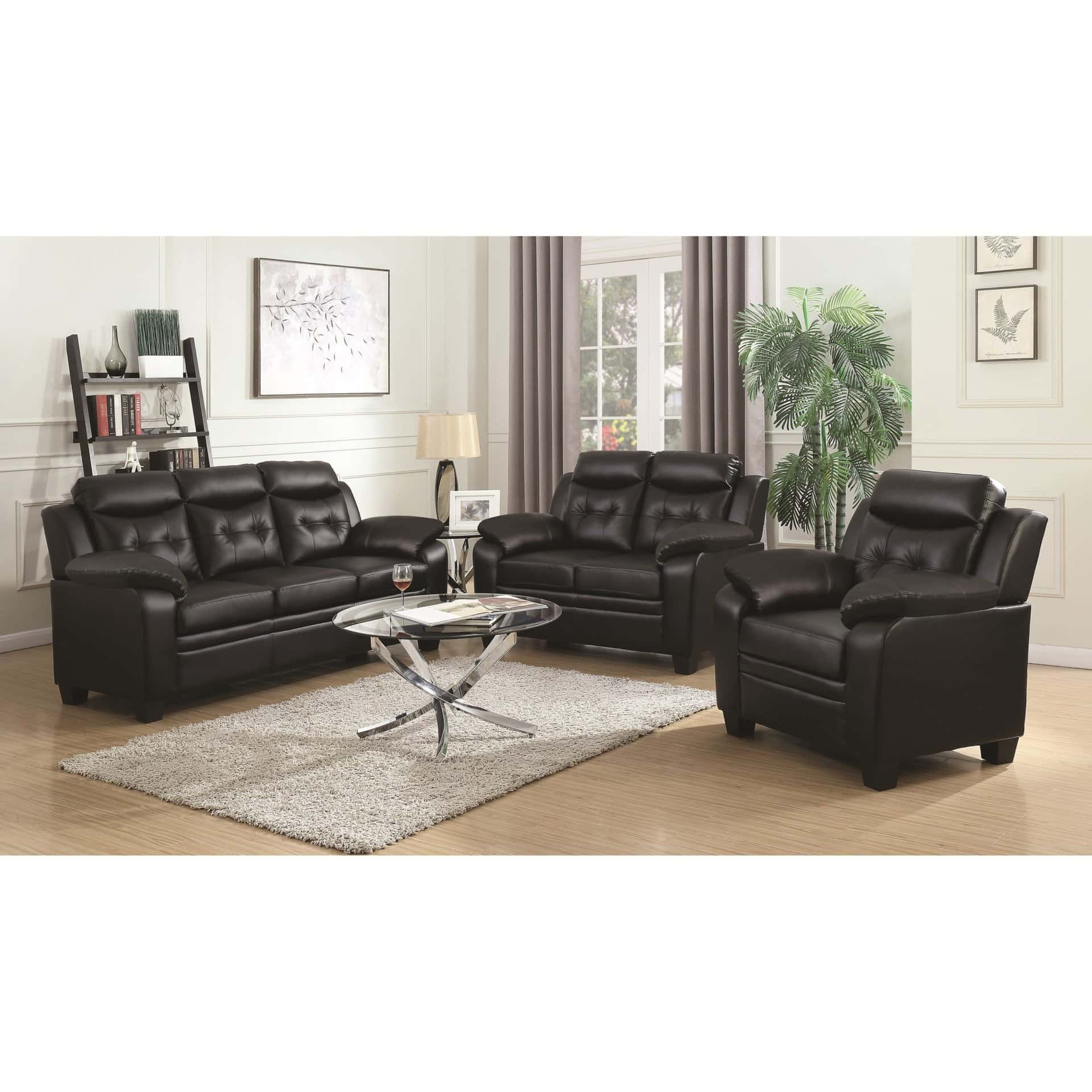 Finley Black Sofa and Love Seat