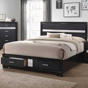 Miranda Black Queen Size Storage Bed