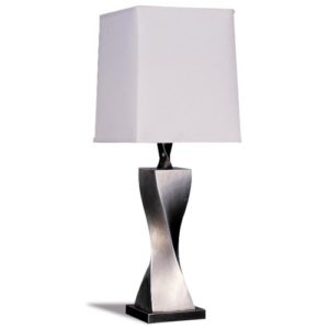 Antiqued Silver Finish Lamp Set
