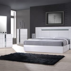 The Palermo Queen Size Bed, Dresser, Mirror, and Nightstand