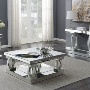 Rhinestones and Mirror Occasional Table Set