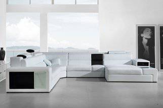 Divani Casa Polaris - Contemporary Bonded Leather White Sectional Sofa - Image 2
