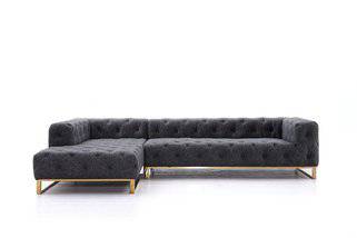 Divani Casa Willa Modern Grey Fabric Sectional Sofa - Image 2