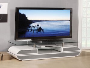 Lainey White Gray TV Stand