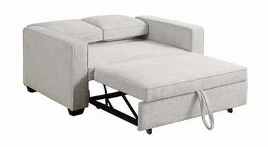 Doral Beige Upholstered Sleeper Sofa Bed - Image 4