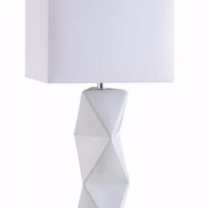 White Geometric Table Lamp
