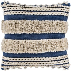 Helena 22" x 22" Blue Pillow with Down Insert