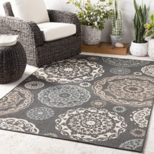 Alfresco Black 8'10" Square Rug