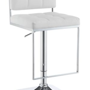 Chrome White Leatherette Bar Stool