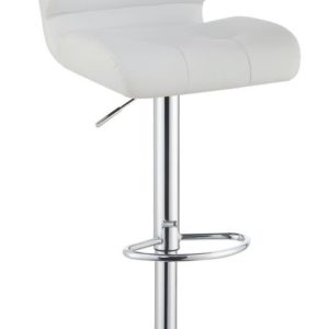 2 Adjustable White Leatherette Bar Stools