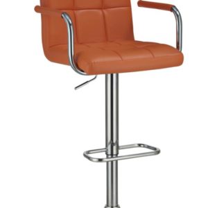 Orange Leatherette Bar Stool