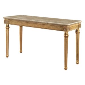 Daesha Marble Top and Antique Gold Sofa Table