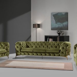 Divani Casa Sheila Modern Green Fabric Sofa Set