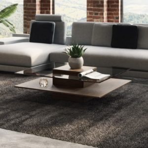 Modrest Clarion Modern Walnut and Glass Coffee Table