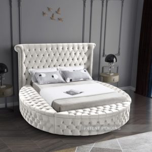 Luxus Cream Velvet Full Bed