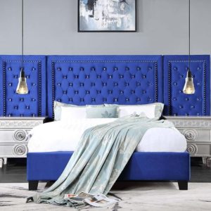 Damazy Blue Eastern King Bed