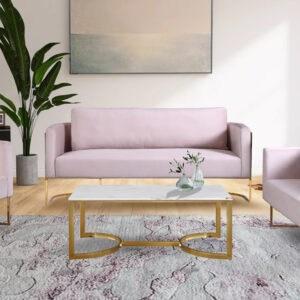 Casa Pink Velvet Living Room Set