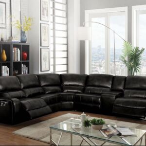 Saul Black Power Reclining Sectional Sofa