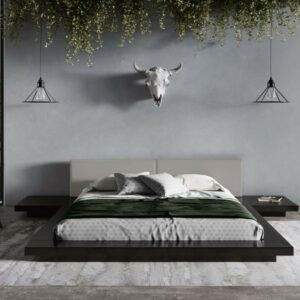 Modrest Tokyo - Queen Contemporary Black and Grey Platform Bed