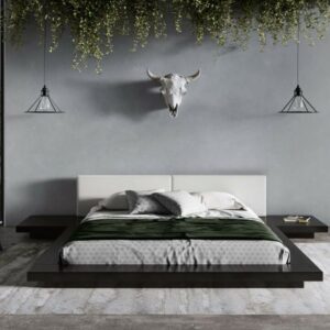 Modrest Tokyo - Queen Contemporary Black and White Platform Bed