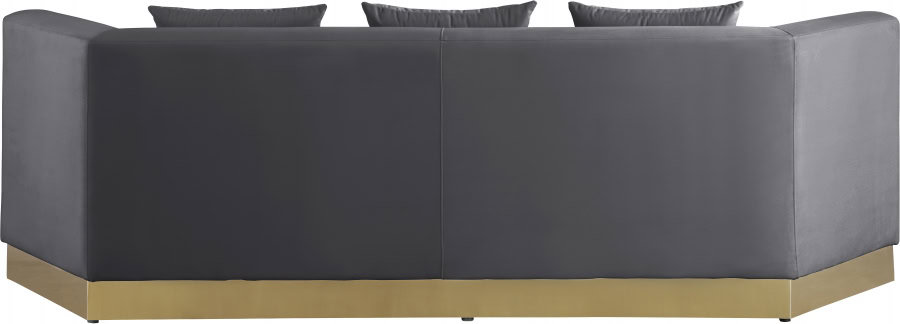 Marquis Grey Velvet Sofa - Image 4