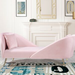 Nolan Pink Velvet Chaise
