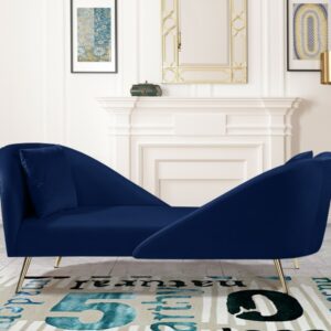 Nolan Navy Blue Velvet Chaise