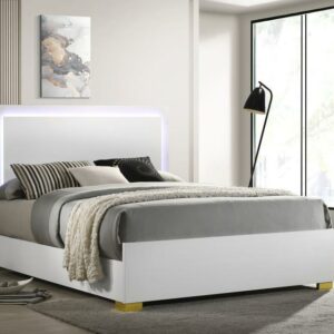 Marceline White King LED Bed