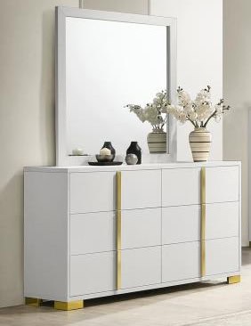 Marceline 6-drawer Dresser & Mirror White