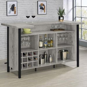 Bellemore Bar Unit with Footrest Grey Driftwood