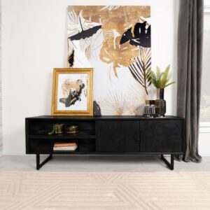 Marsden 2-door Wood 70" TV Stand Charcoal Black