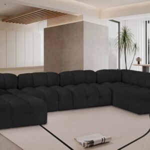 Ames Black Boucle Fabric Sectional